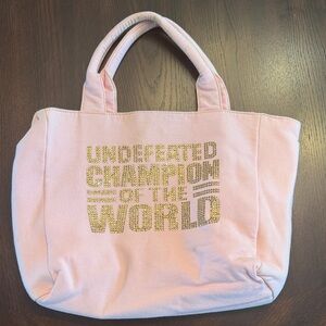Pink Tote Bag with Gold Stud Lettering
